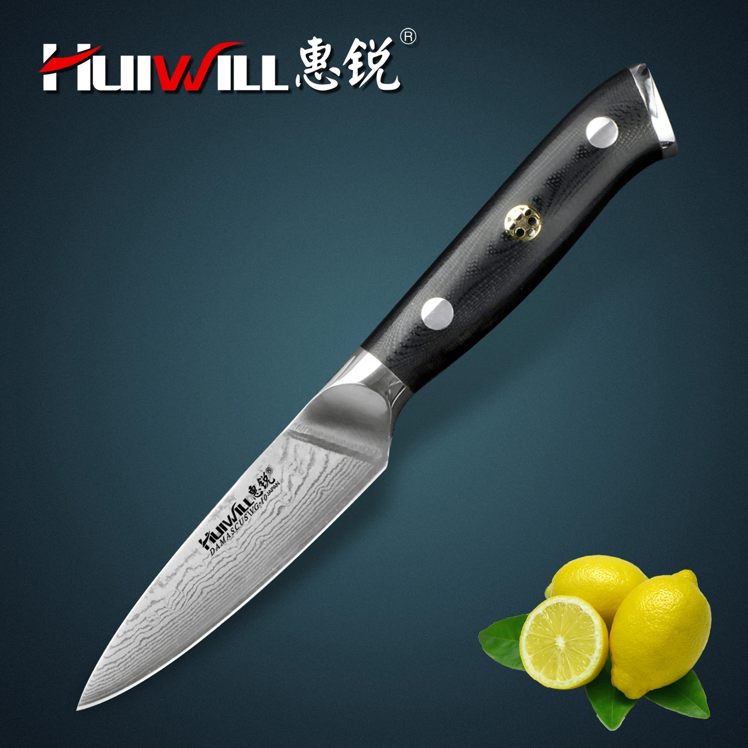 2023 New! Huiwill Japanese VG10 Damascus carbon steel kitchen 3.5