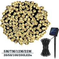 Solar Powered Garland Fairy String Lights 5/7/12/22M LED 8 Mode Outdoor Garden Lamp for Christmas Wedding Party Festoon Decor