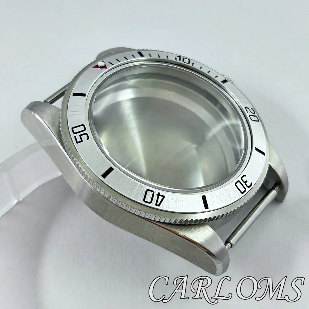 Imagem -06 - Caixa de Relógio Esterilizado Prata Moldura de Alumínio Cerâmica Vidro Sapphire Abobadado Top 39 mm Nh34 Nh35 Nh36 Nh38 Nh70 Nh72 Eta 2824 Pt5000