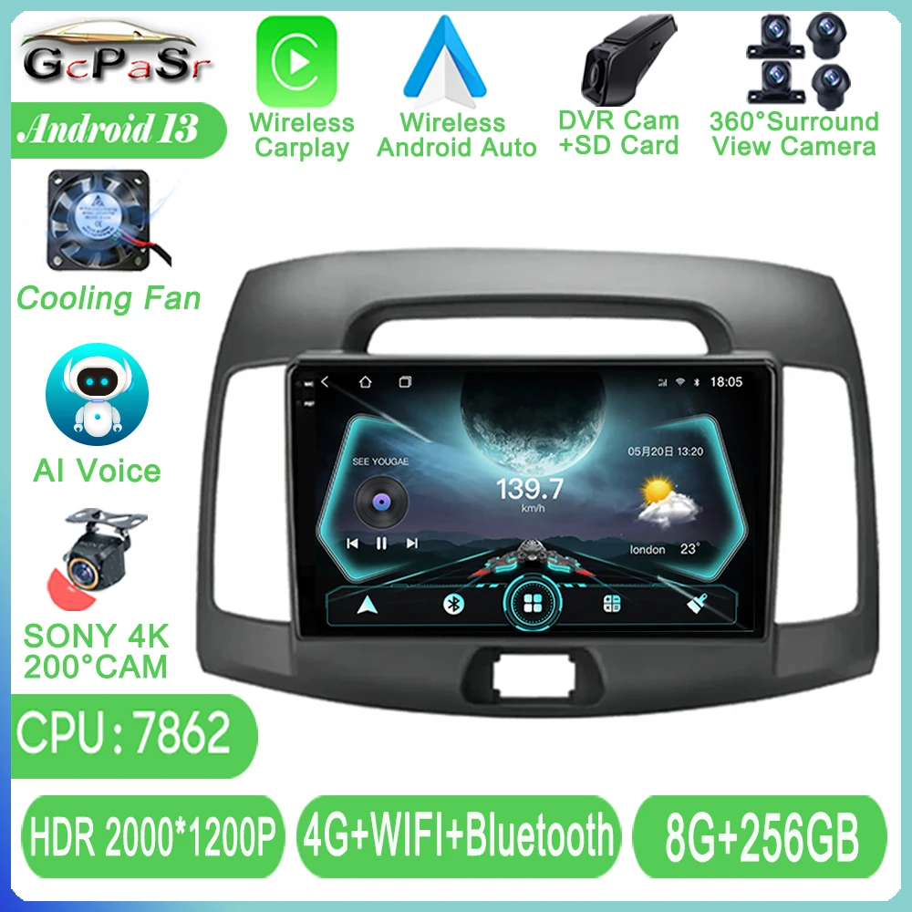 

Car GPS Navigation Player For Hyundai Elantra 4 HD 2006-2012 Radio Head Unit Multimedia Carplay Android Auto Stereo No 2din DVD