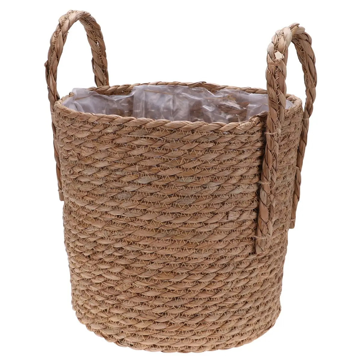 

Straw Flower Basket Woven Storage Baskets Braided Pot Linen Plant Desk Organizer Room Kitchen Decor Eco Friendly
