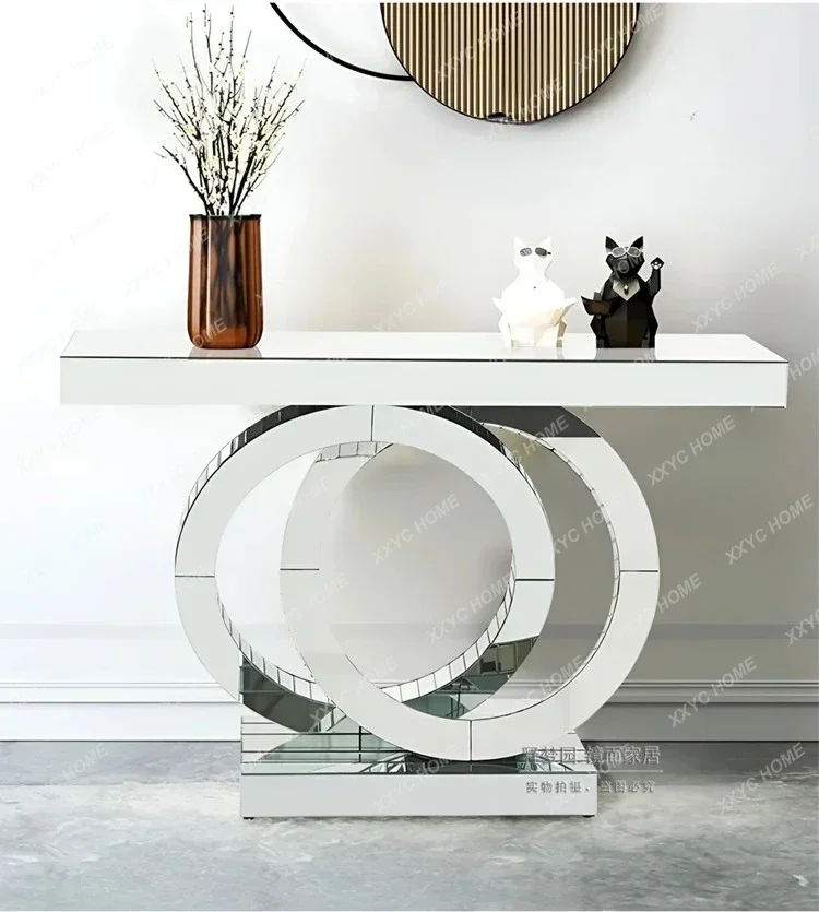 A Mirror Entrance Platform Creative Modern Entrance  Table Shelf Decorative Cabinet Case