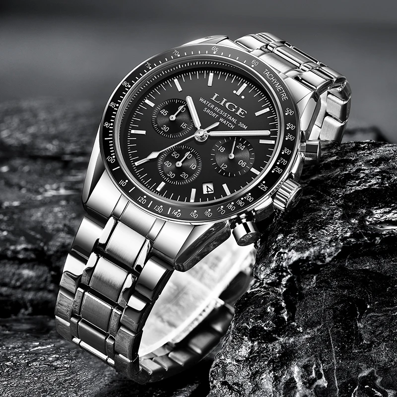 LIGE Fashion Date Quartz Men Watches Top Brand Luxury Male Clock Chronograph Sport Military Mens Wrist Watch Relogio Masculino