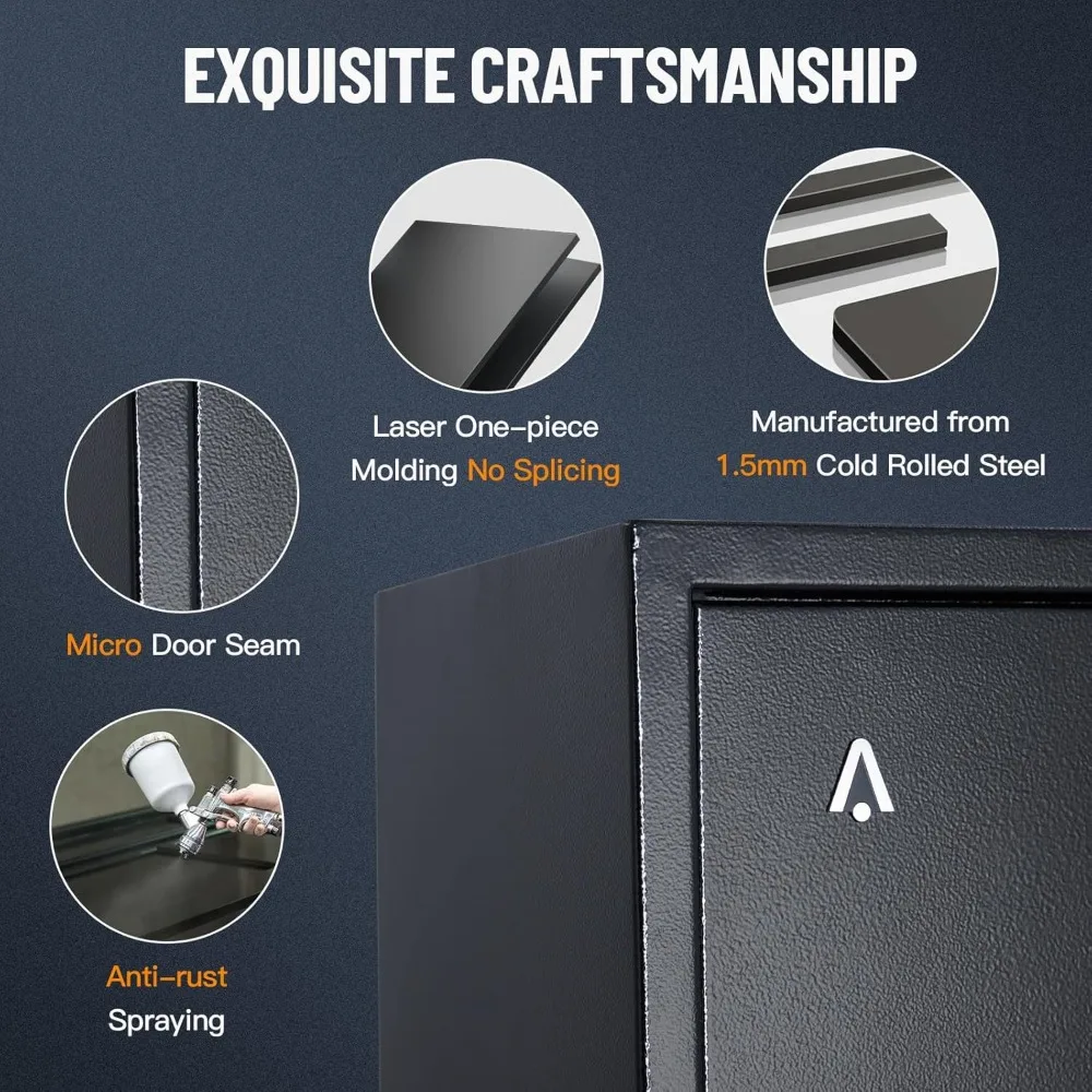 Rifle Gun Safe for Home Rifle and Pistols, Heavy Duty Anti-Theft Long Gun Security Cabinet Safe for Rifles and Shotguns, Gun Sto