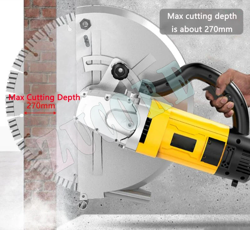 Staubfreie große Betonstein-/Wandschneidemaschine, Schlitzmaschine für Wasser und Strom, Tiefe 26 cm, elektrische Nutmaschine