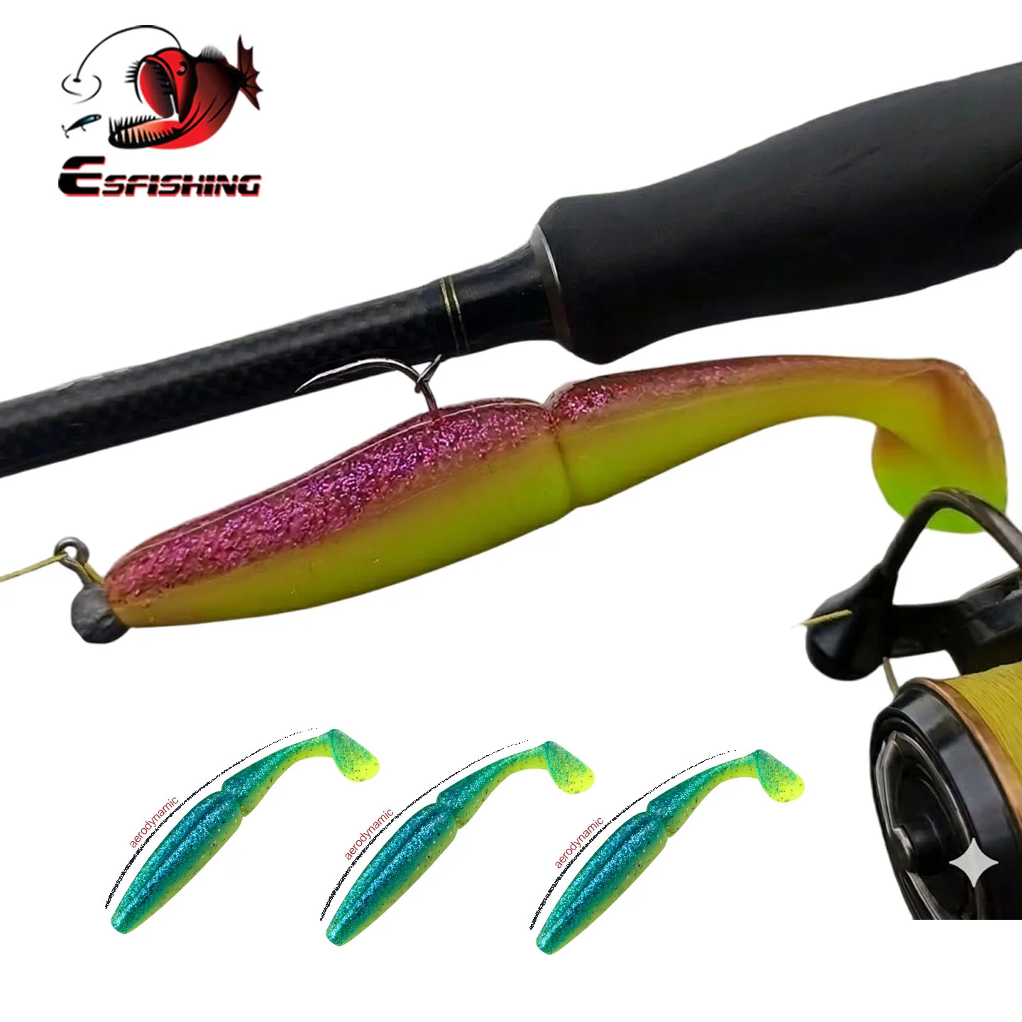 Leurres de pêche KESFISHING Easy Shiner 100 125 155 200mm, appâts souples en silicone, leurre artificiel pour brochet et truite