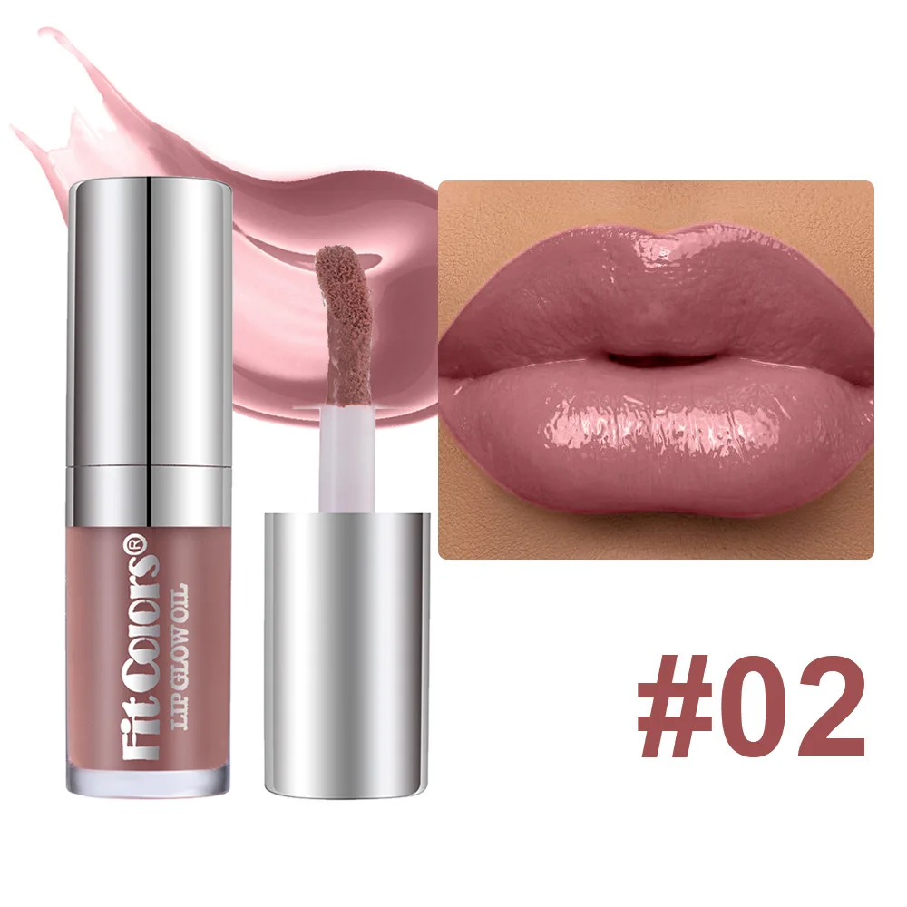 6 colors moisturizing pearlescent mirror lip glaze lip plumping honey lip oil large brush head lip