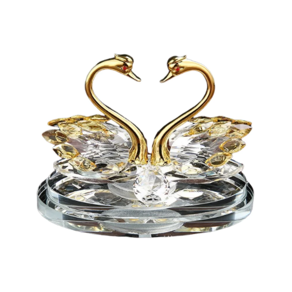 Light Luxury Crystal Swan Ornaments Diamond-encrusted Diamond Crafts Swan Figurines Paperweight Exquisite Crystal