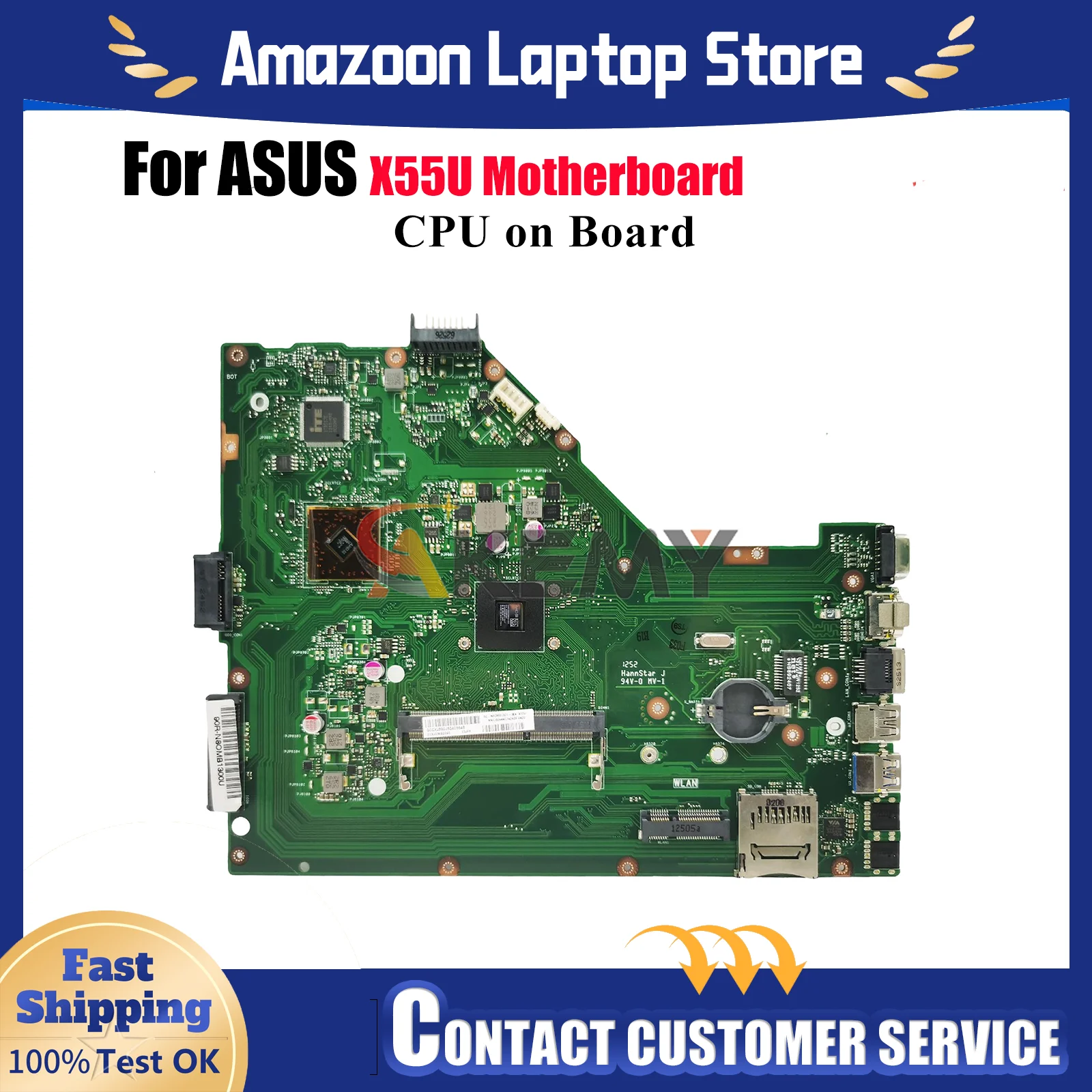 

Материнская плата для ноутбука X55U для ASUS VivoBook X55U X55U, материнская плата для ноутбука с процессором, 100% тестирование, ОК, быстрая доставка, высокое качество