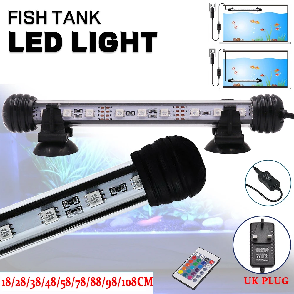 18-108CM 5050 LED Aquarium Light Timer LED Waterproof Fish Tank Light Underwater Fish Lamp Aquariums Decor Lighting Plant Lamp