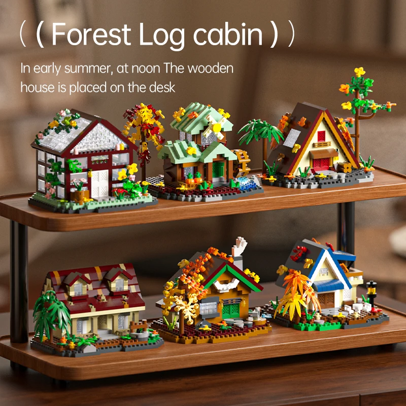 Forest Wooden Block Toys 300-500+ PCS Set 6 Styles for Building Games And Display Collection Stylish Fun Holiday Gifts