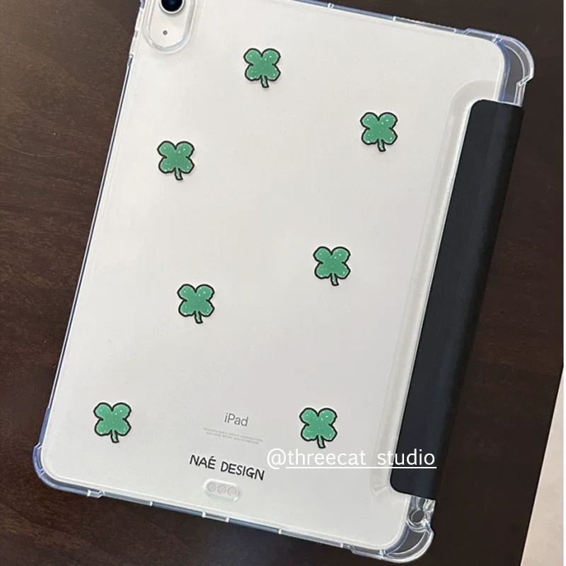 Girl Heart Clover Lucky ins Y2K Tablet Case For iPad Pro 11 13 M2 M4 M3 10.2 5/6th 7/8/9/10/11th Mini 6 7 Air 1 2 3 4 5 6 Cover