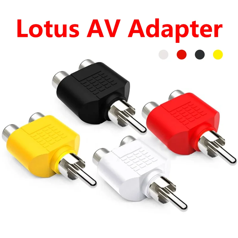 5/20/100PCS RCA Y Splitter AV Audio Video Plug Converter1 MaleTo 2 Female Adapter Kit RCA Lotus Color AV Jack RCA Plug