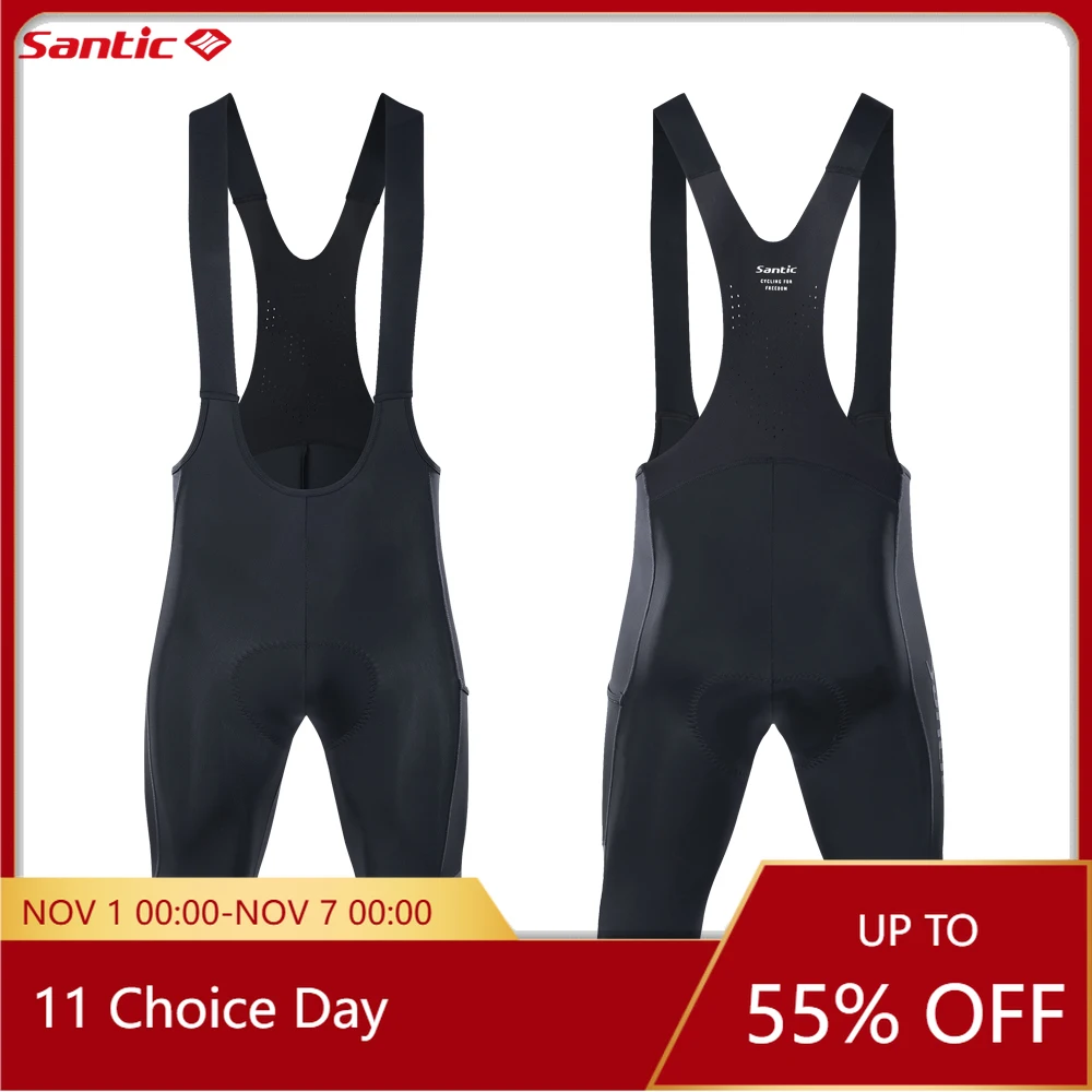 

Santic мужские летние велосипедные большие шорты дышащие велосипедные шорты MTB 3/4 нагрудник итальянские амортизирующие велосипедные брюки с подушкой WM24C051