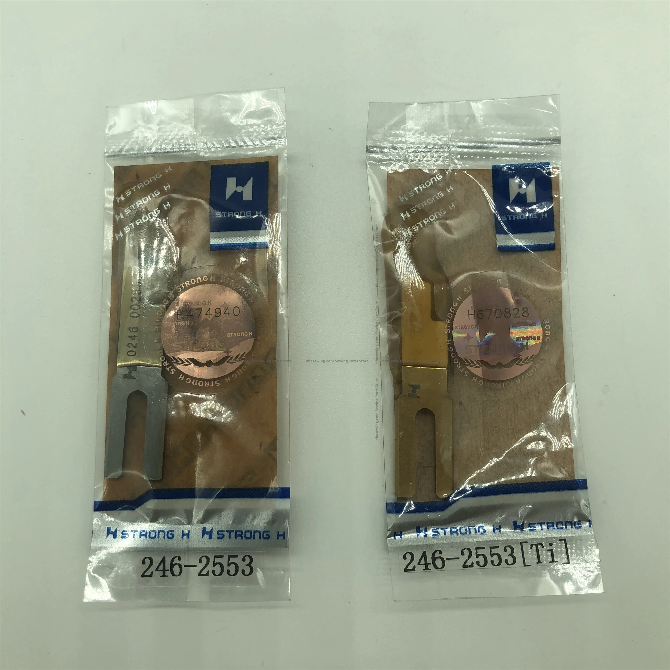 Durkopp 745 백 오프닝 재봉틀용 금 티타늄 도금 커터, 246-2553 246-2553(Ti) 블레이드, 강한 H 미들 나이프, 1 개
