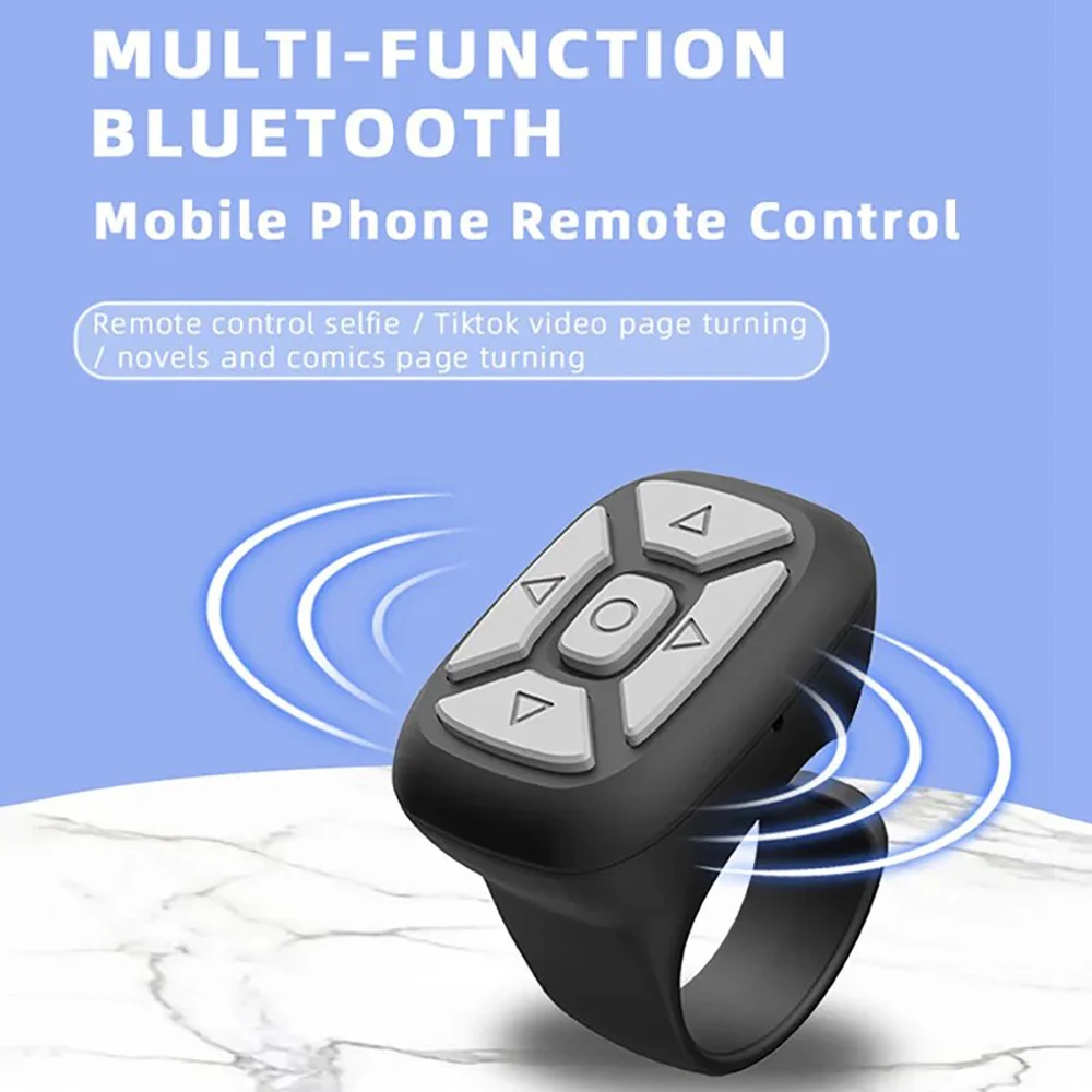 New Bluetooth Wireless Fingertip Remote Control Bluetooth 5.3 Page Turner Ring Remote For Mobile Phone Selfie Stick Controller