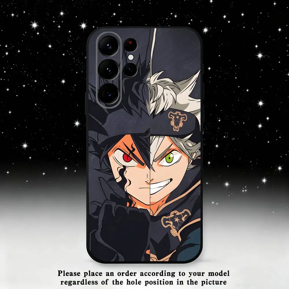 حافظة هاتف C-Clover A-Asta باللون الأسود لهاتف سامسونج S25، S24 Ultra، S20، S30 plus، S22 plus، S23، S30 Ultra 5G غلاف أسود من السيليكون