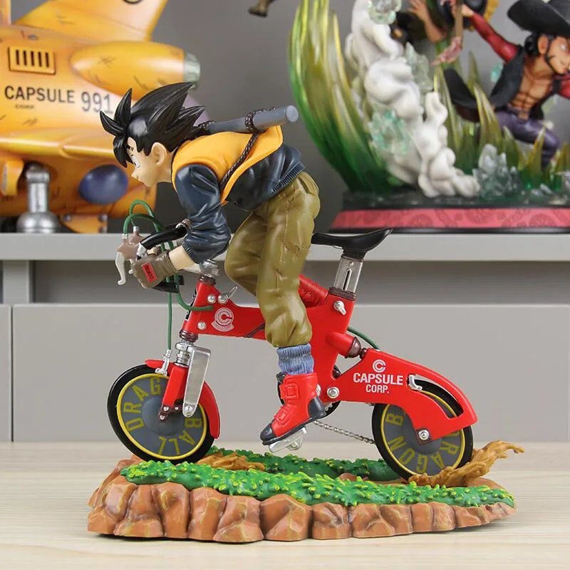 Anime Dragon Ball Figure Z Gk Box Son Goku Rides A Bike Pvc Action Figurine Ornament Decoration Model Desktop Kids Toys Gifts