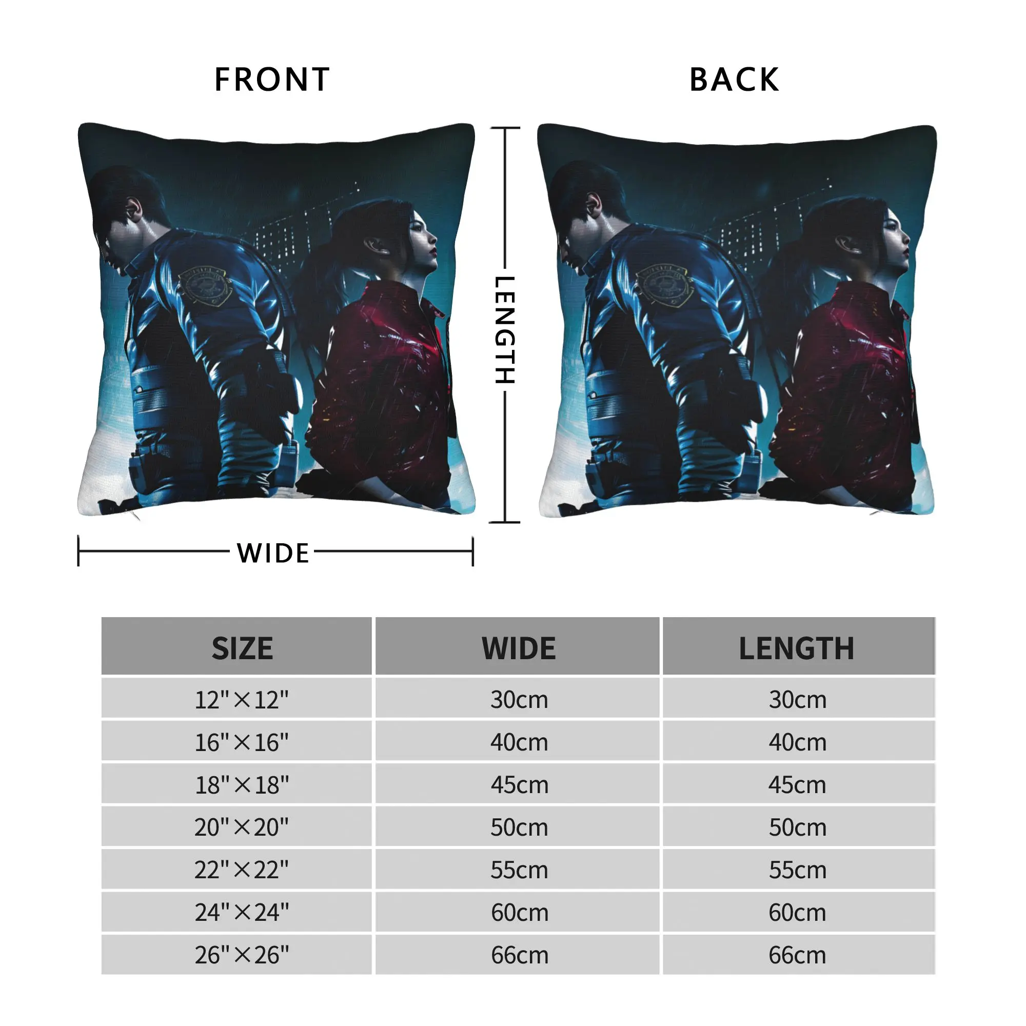 Residents Evils Pillow Cover  Cute Funny Pillow Case For Sofa Home Decor Square Pillowcases Gift Idea