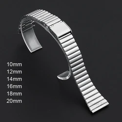 10mm 12mm 14mm 16mm 18mm 20mm Stainless Steel Watch Band Ultra-thin Metal Bracelet Silver for Men Women Universal Watch Strap