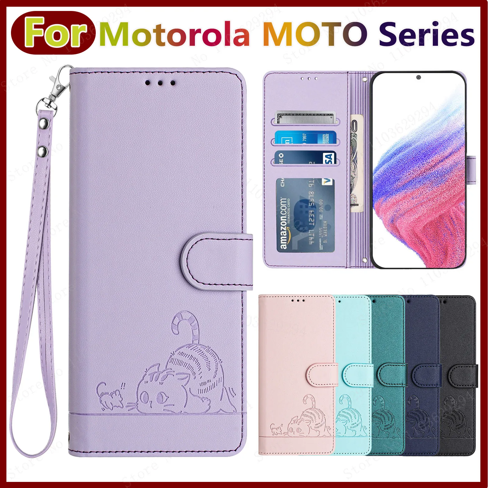 Custodie per Motorola Moto x30 x40 edge 30 40 50 pro e20 e30 e40 e32 e13 custodia per telefono porta carte di credito in pelle Flip Wallet cover