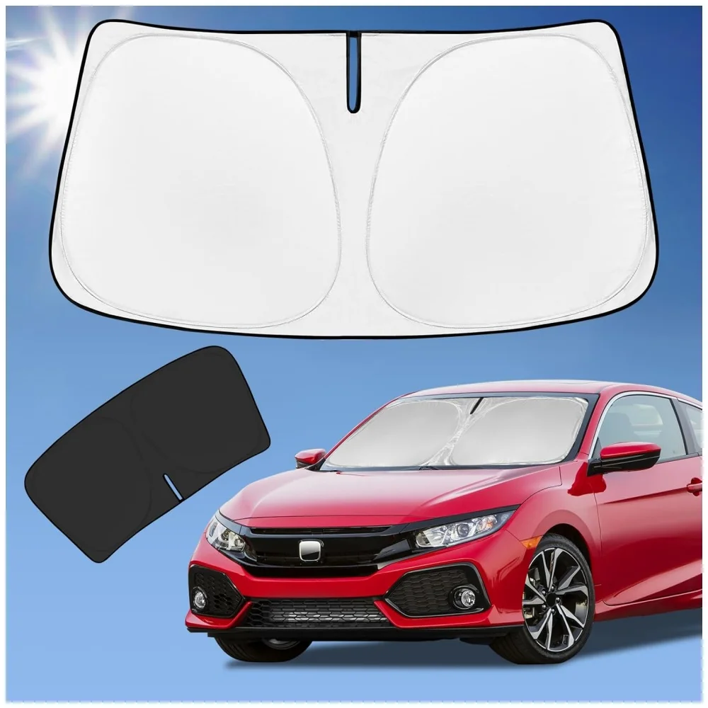 Front Windshield Sun Visor Cover Custom For Honda Civic 2016-2021 Sedan/Coupe/Hatchback LX EX EX-L Sport Touring UV Ray Blocking