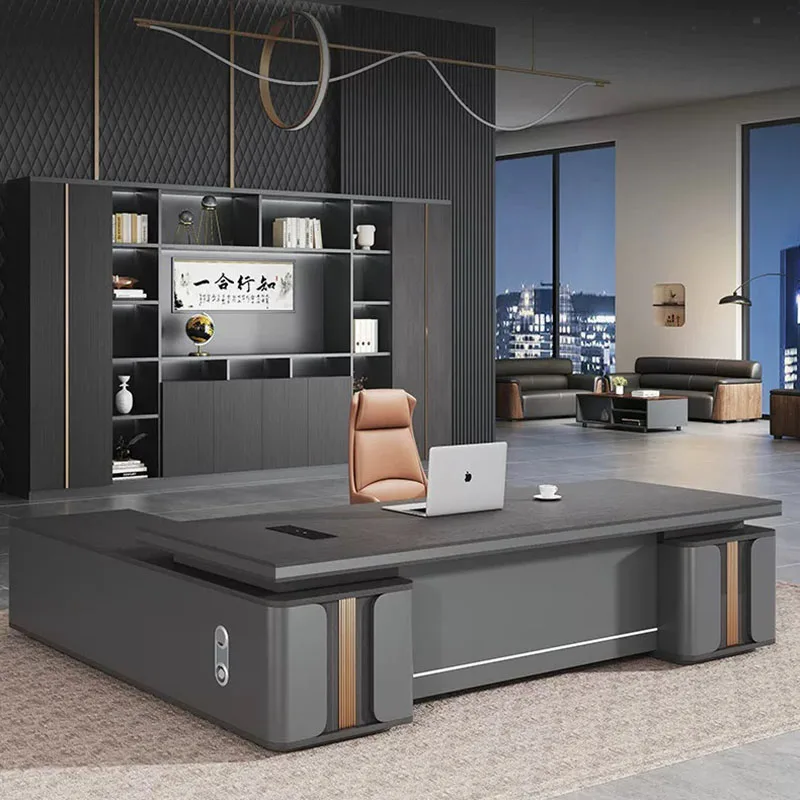 Conference Reception Office Desk Wooden Study Modern Computer Decoration Office Desk Design Storage Tavolino Salon Furniture