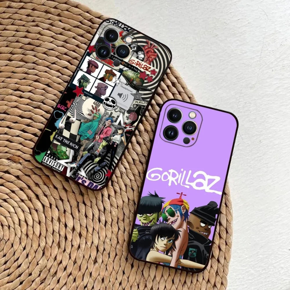 

Gorillaz Band Phone Case For iPhone 15,14,13,12,11,Plus,Pro Max,XS,X,XR,SE,Mini,8,7 Soft Silicone Black Cover