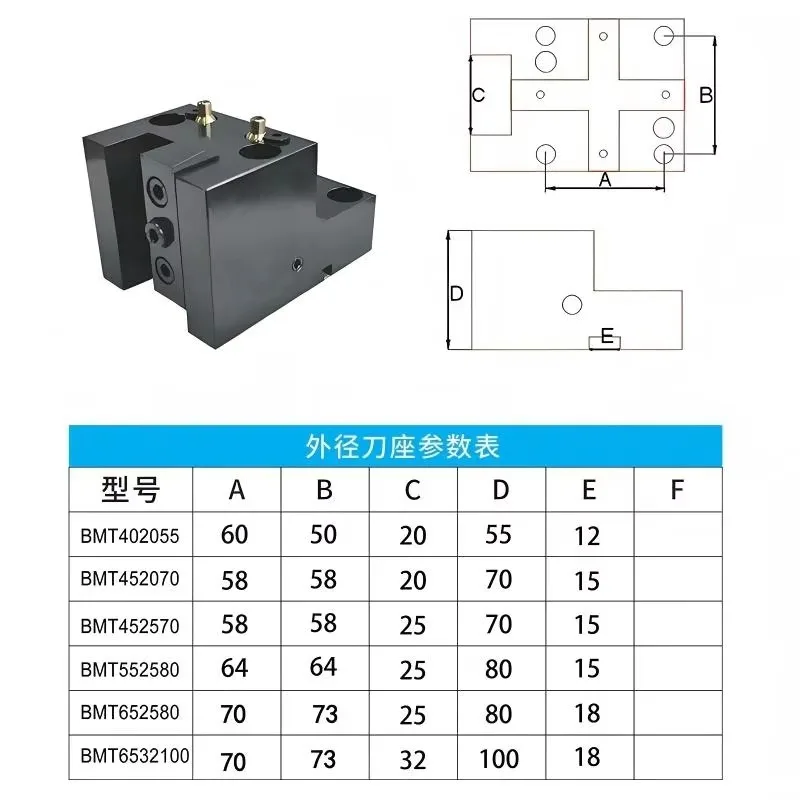 Portautensili fisso serie BMT composita per fresatura auto Portautensili per torre portautensili per tornio con diametro esterno di alesatura