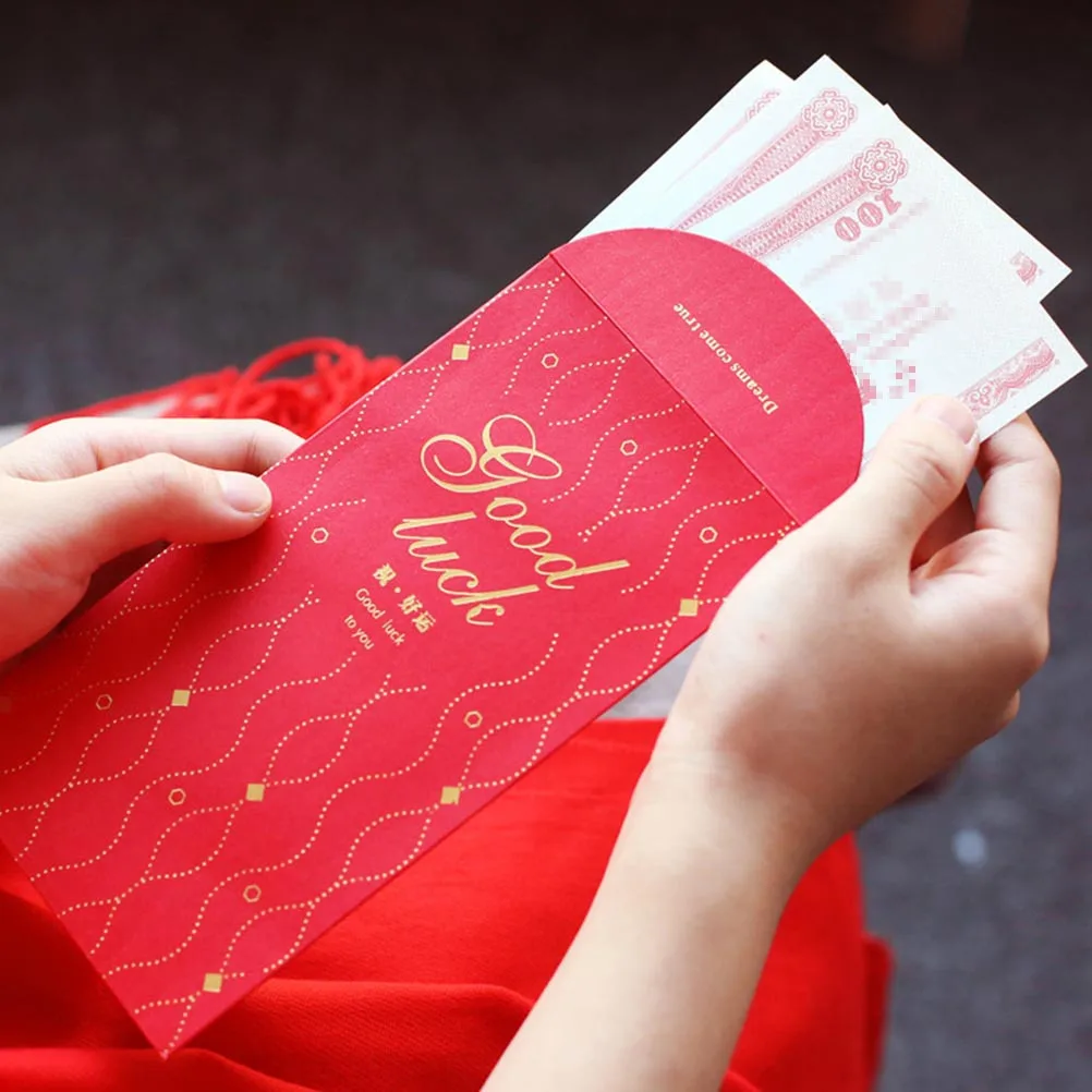 36Pcs Retro Red Pocket Money Envelopes Chinese Style Gift Bags for Lunar New Year Celebration Surprise Present