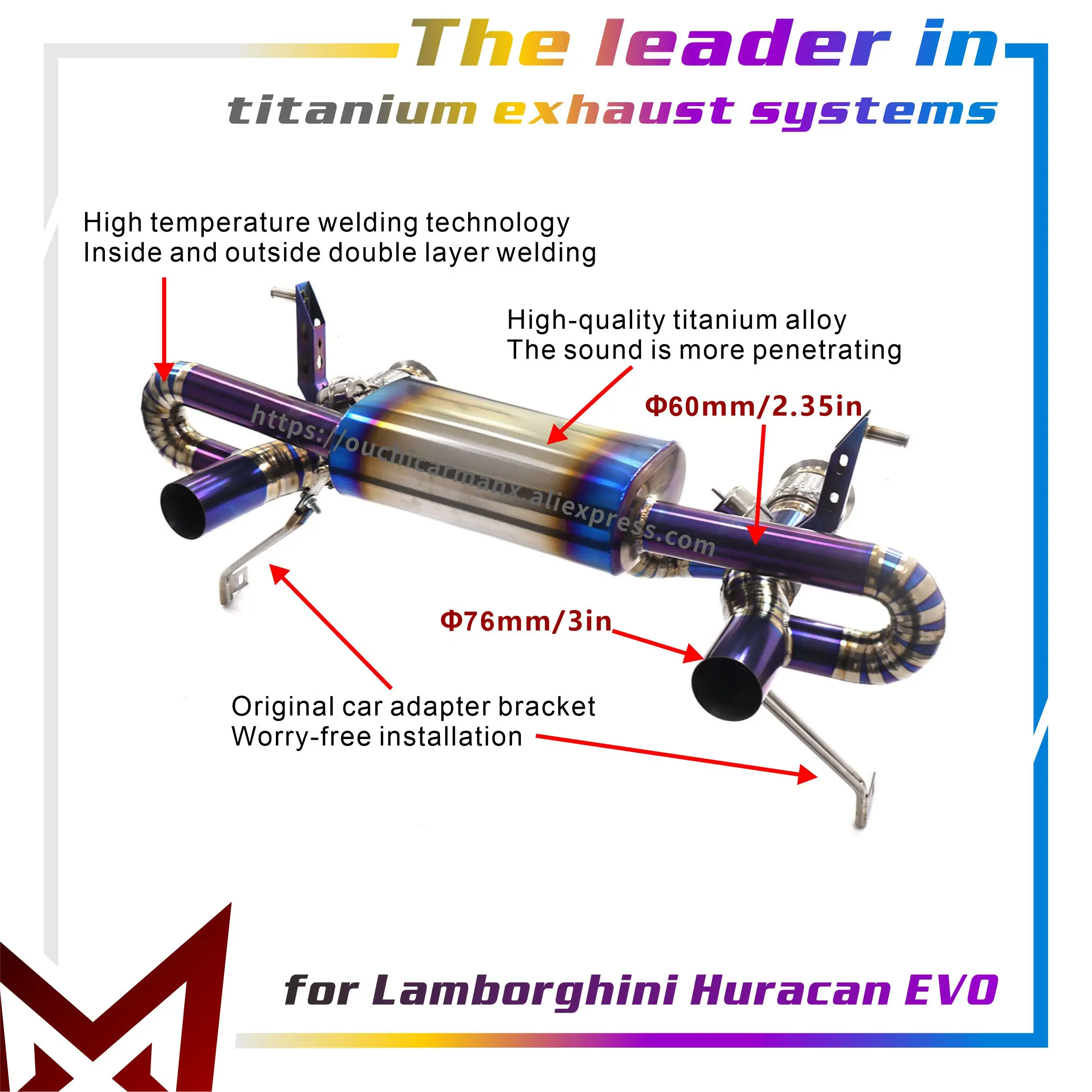 

for Lamborghini Huracan EVO exhaust OEM valve catback HMD titanium alloy exhaust system
