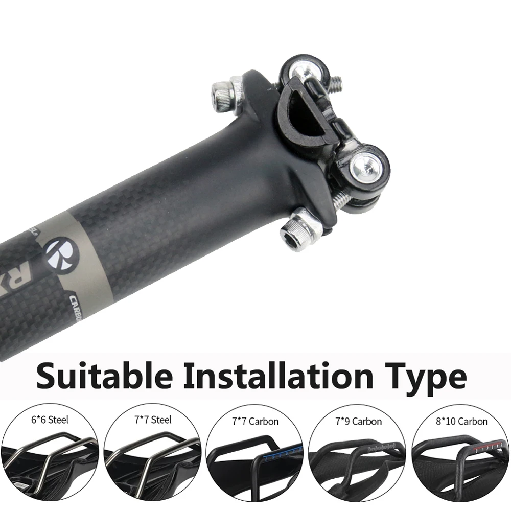 Bike Seat Post,27.2/30.8/31.6mm,Zero Offset Carbon Seatpost,Bicycle Parts For Mountain Bike,