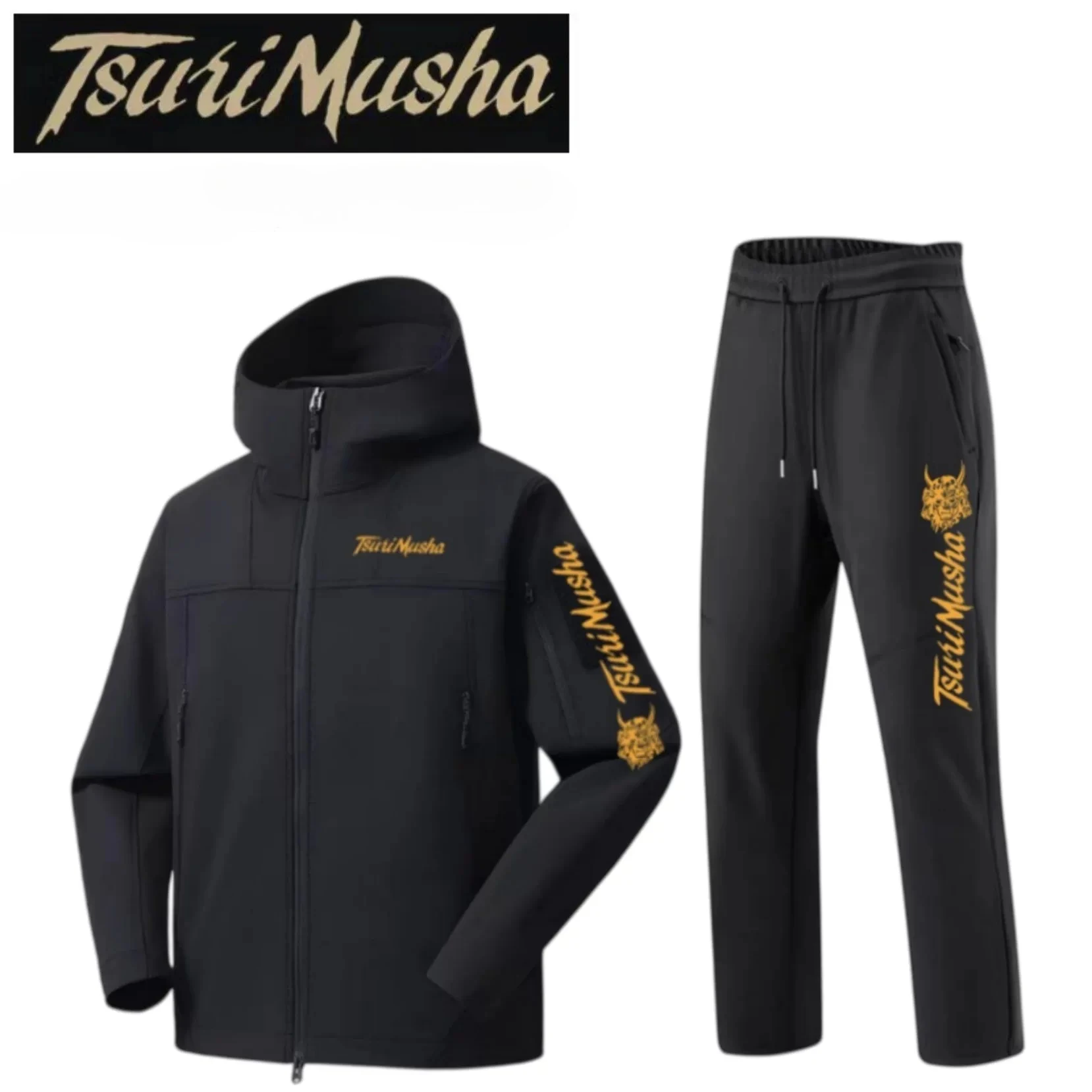 giacca-da-pesca-tsurimusha-giapponese-impermeabile-in-softshell-con-pantaloni-ricaricabili-set-con-protezione-solare-e-traspirante