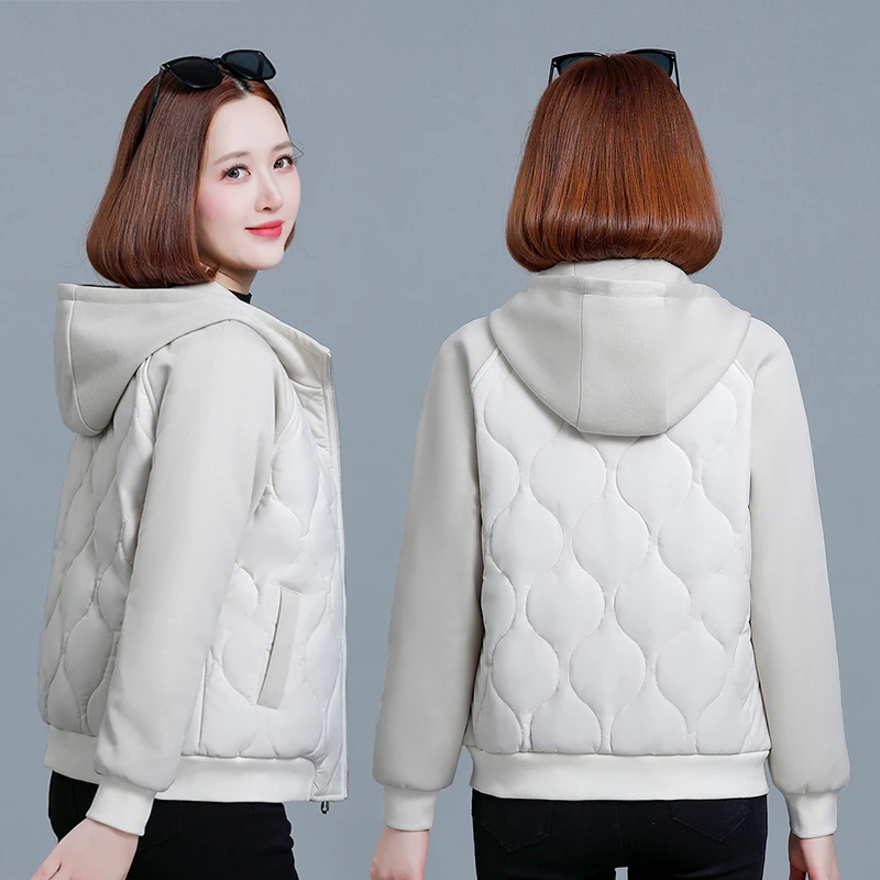 Giacca invernale in cotone casual antivento calda e spessa da donna nuova versione coreana Cappotto con cappuccio per sport all'aria aperta alla moda e versatile