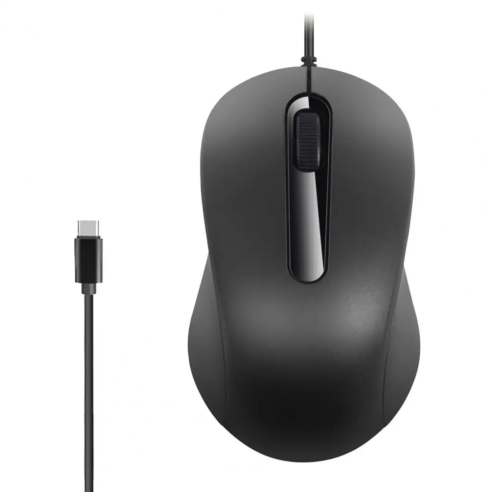 Type-C Wired Mouse Plug Play 1000DPI Speed Mouse Low Latency USB-C Compatible Mice PC Laptop Accessories Computer Supplies