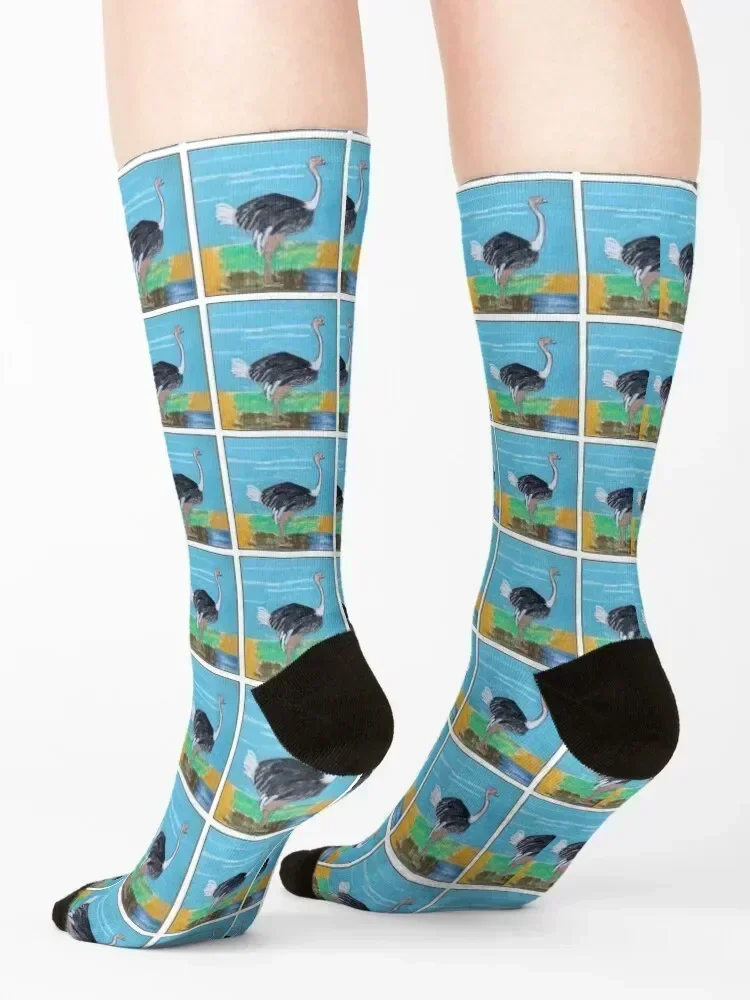 The fastest bird, the Ostrich Socks hockey halloween fashionable gifts Socks For Women Men's