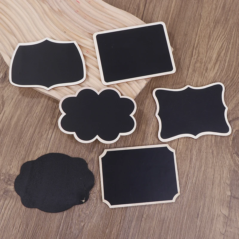 Tablero de mensajes de 10 piezas, Mini soporte de caballete, tablero de escritura de madera, accesorios de notas negros, mesa, tarjeta de lugar, cumpleaños