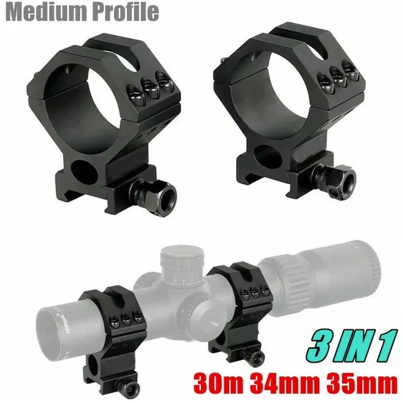 

2 pieces High Quality 35mm 34mm 30mm Diameter Picatinny and Weaver Mount Ring Fit on 21mm Rails Scope Mount 3 in 1