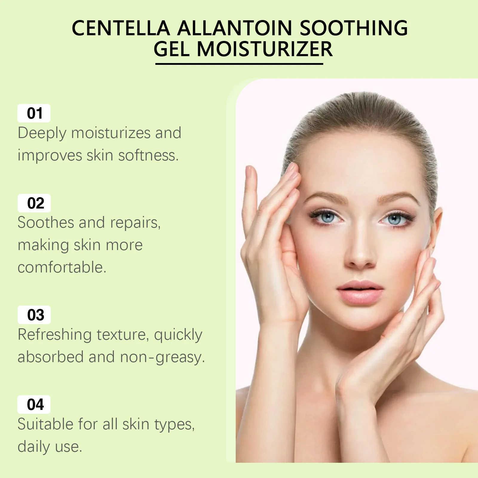 جل ترطيب كينتيللا اسياتيكا ترطيب عميق قفل المياه تعزز إصلاح البشرة مهدئ تحفيز تتلاشى ندبات حب الشباب