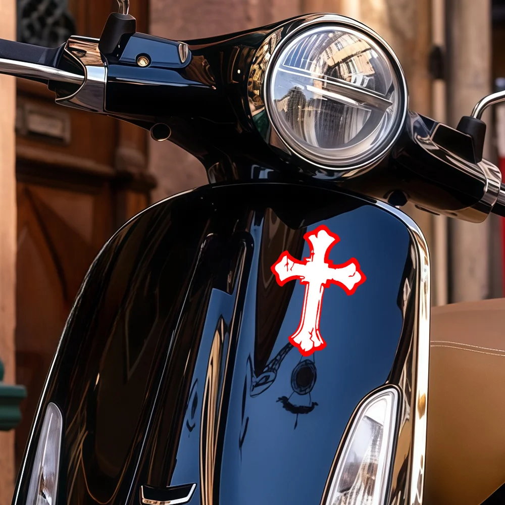 

1 шт. Модная виниловая наклейка с крестом, водонепроницаемая самоклеящаяся наклейка для мотоциклетного шлема, бака, обтекателя, скутера