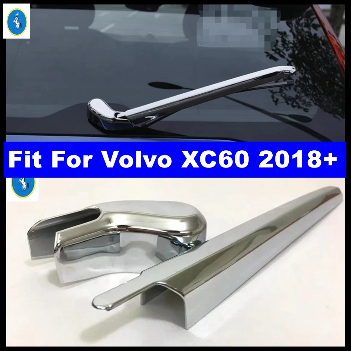 

Exterior Refit Kit Chrome Rear Window Windscreen Wiper Protection Kit Frame Cover Trim For Volvo XC60 2018 - 2024 ABS Accessorie