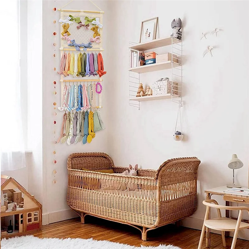 แถบคาดศีรษะผู้ถือผม Bows Organizer สําหรับหญิง,เด็ก Headbands อุปกรณ์เสริมผมจัดเก็บแขวนผนังตกแต่ง