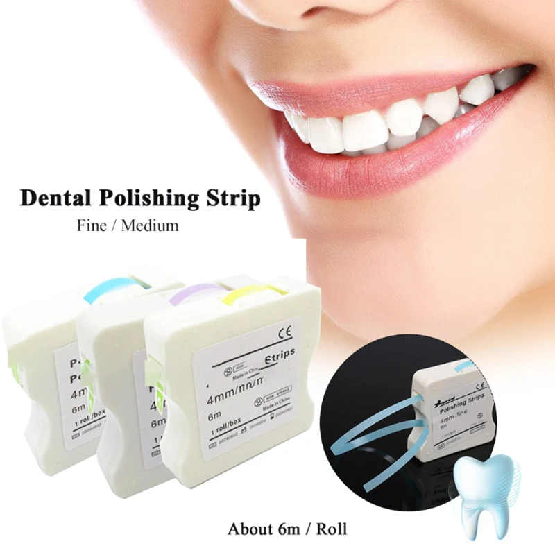 1Roll/Box Dental Polishing Strip Multicolour Tooth Whitening Resin Sanding Strip Surface Grinding Material Dentist Tool