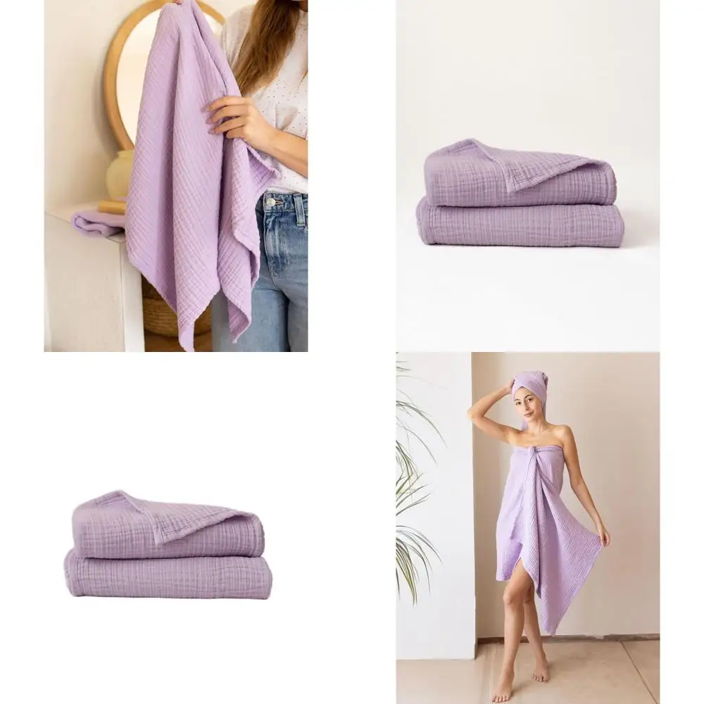 

Набор из 2 больших турецких хлопковых банных полотенец 32x67 см - тонкие, мягкие, быстросохнущие, без ворса