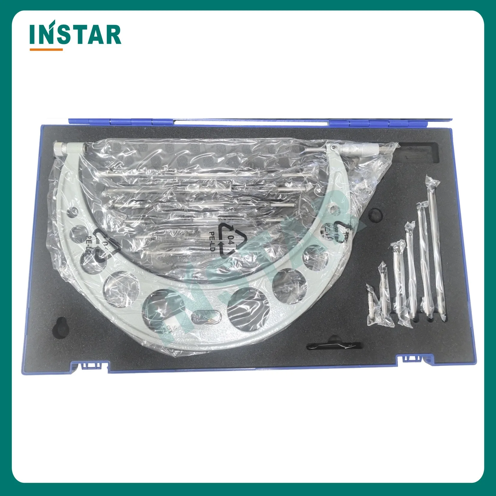 Outside Micrometer With Interchangeable Anvils 0-50mm 0-100mm 0-150mm 50-100mm 100-200mm 200-300mm 150-300mm 0.01mm DIN Grade