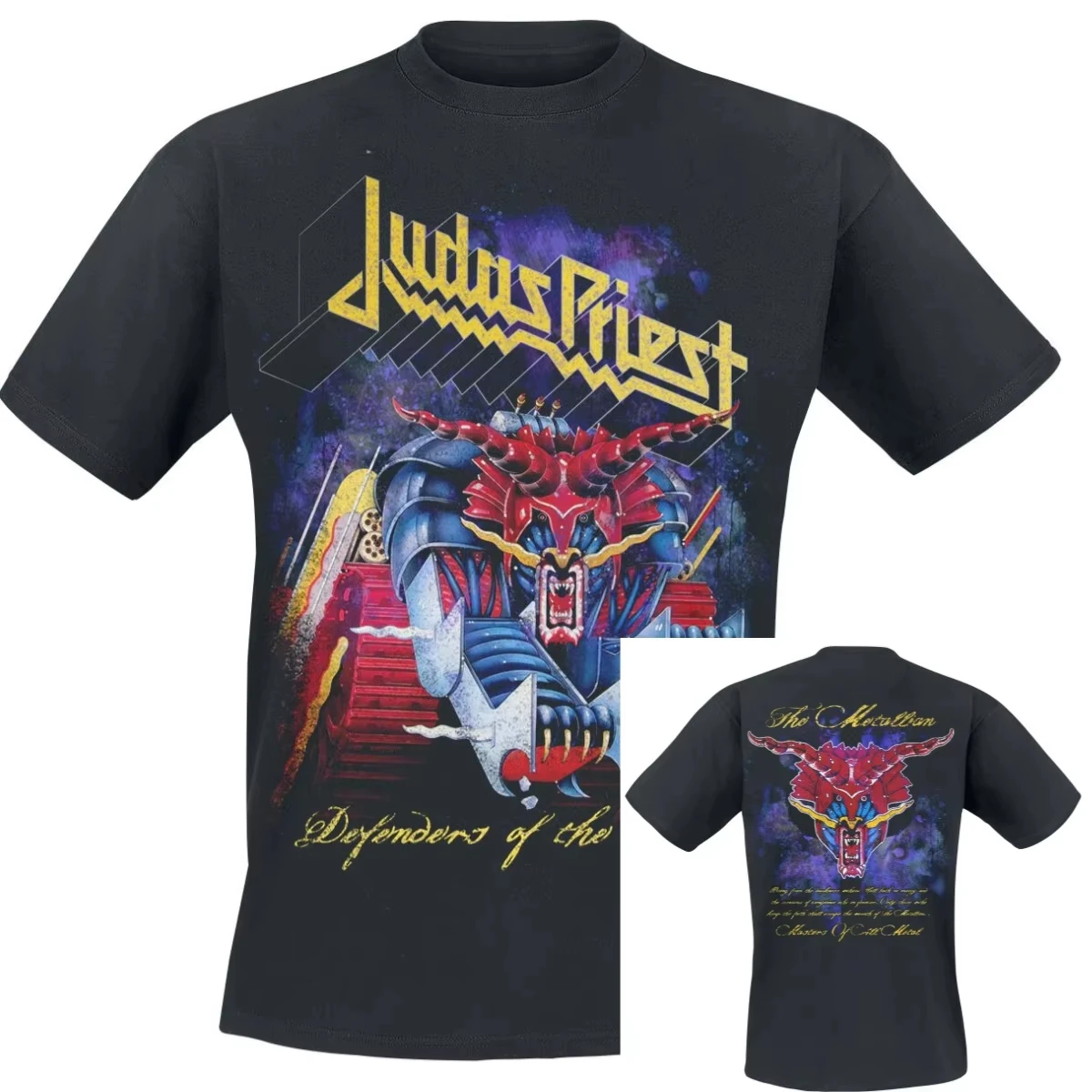 Defenders Blowup Judas Priest Band T-Shirt Cotton Graphic Tee Men Women Summer Streetwear