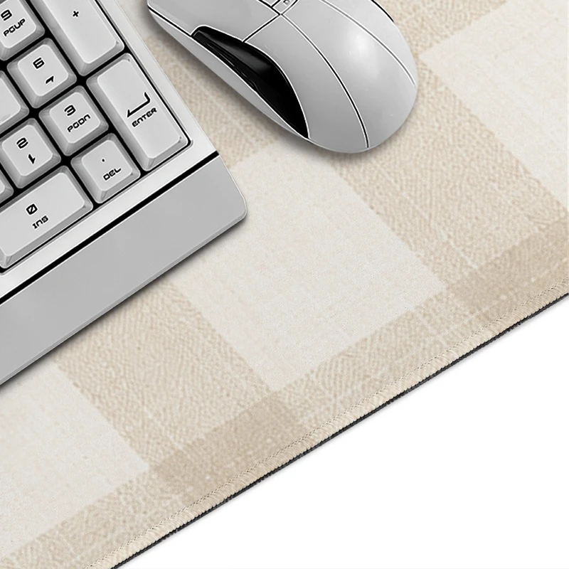 Beige Plaid Pattern Mouse Pad Gaming printon demand HD New Custom Home Mousepad XXL Non-Slip Natural Rubber Office Mouse Mats