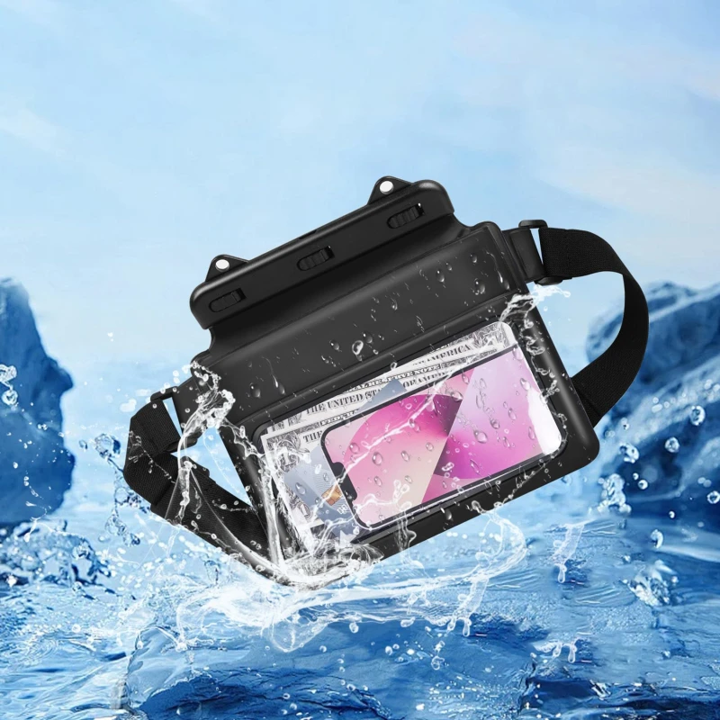 Waterproof Swimming Bag Ski Drift Diving Waist Pack Bag Underwater Cell Phone Bags Case Cover For Beach Boat Sports