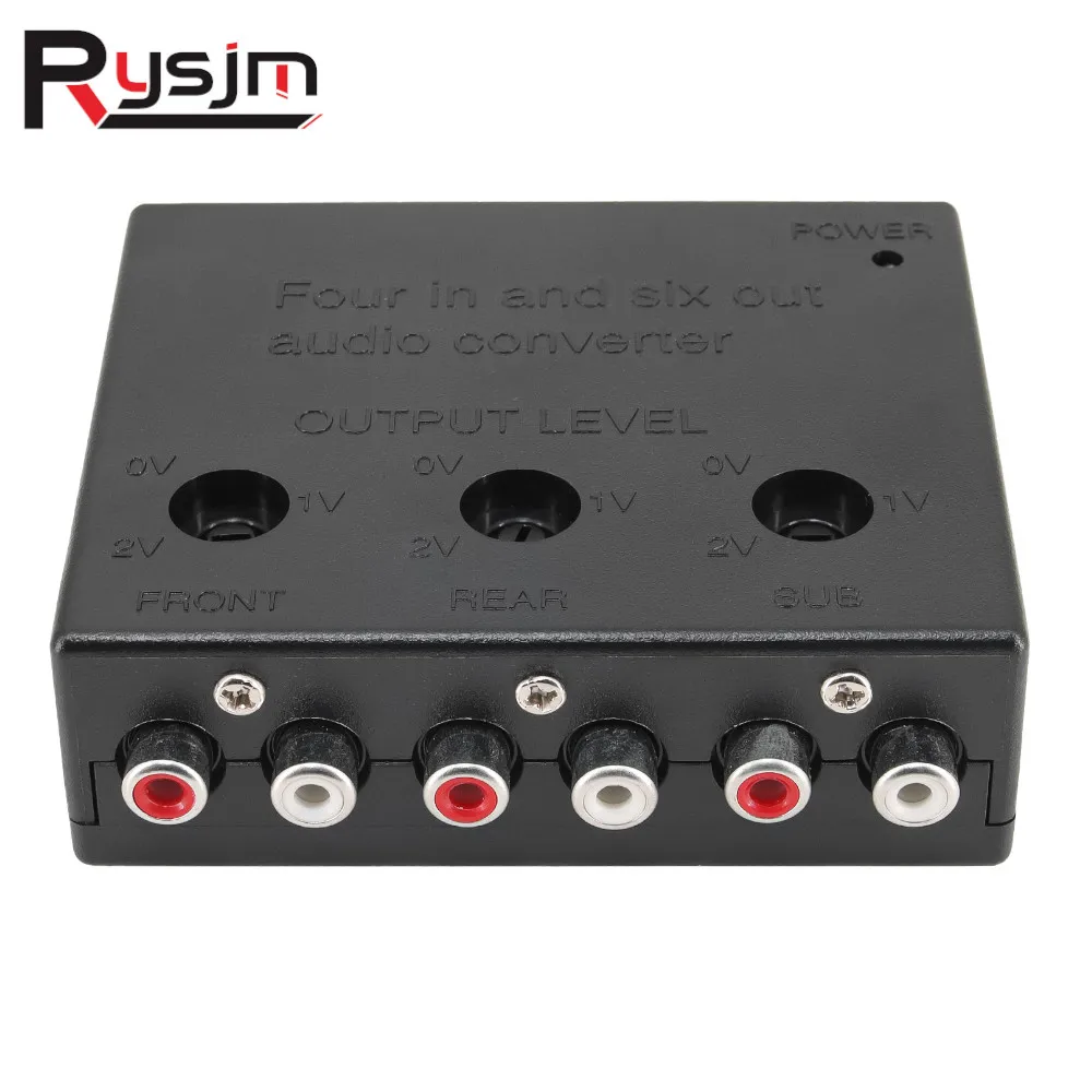 

Автомобильный аудиоконвертер с 4 входами и 6 выходами, преобразователь сопротивления звука, автомобильная стереосистема, радиодинамик, частотный фильтр