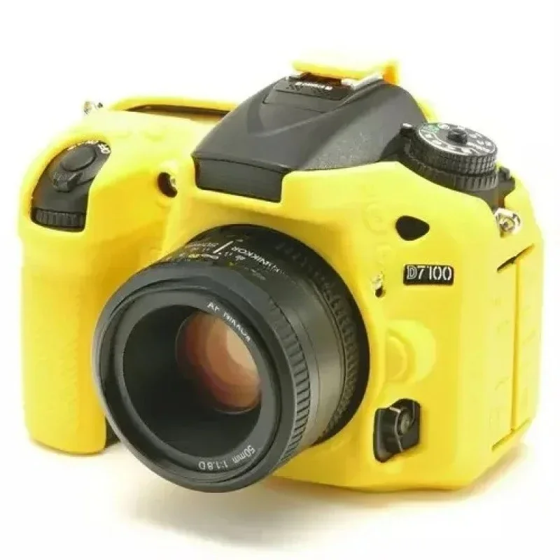 For Nikon D7100 D7200 DSLR Rubber Silicone Body Skin Protective Sleeve With LCD Tempered Glass Film,